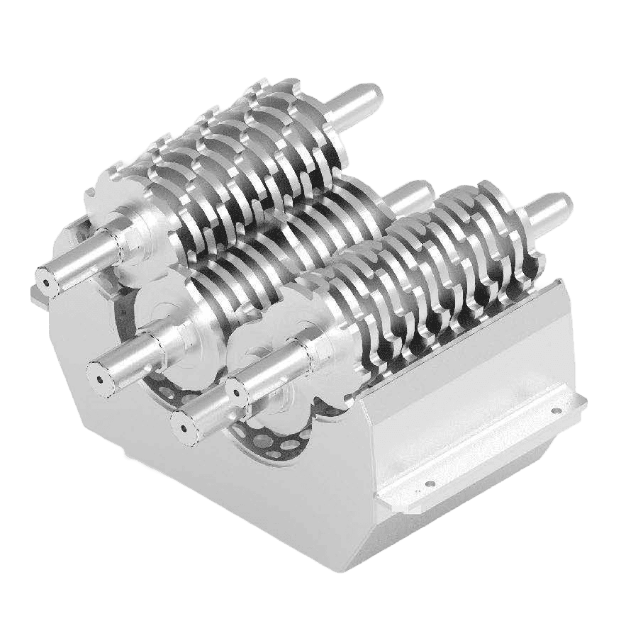 Shredder part with 4 axis